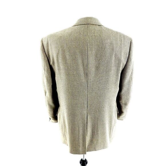 Hart Schaffner Marx Wool 2 Button Sport Coat 42R Gray Tan Green Houndstooth Soft - Picture 5 of 11